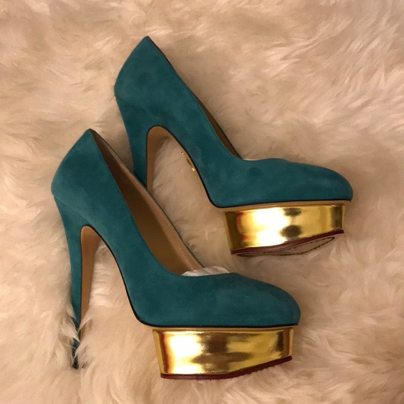 Charlotte Olympia Shoes - CLEARANCE! Charlotte Olympia Dolly in Teal Green